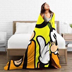 Cartoon Printing Flannel Super Soft Throw Blanket for Kids Adults,Comfortable and Warm for Sofa Bed Bedroom Living Room Camping Travel (Yellow) 80"X60"