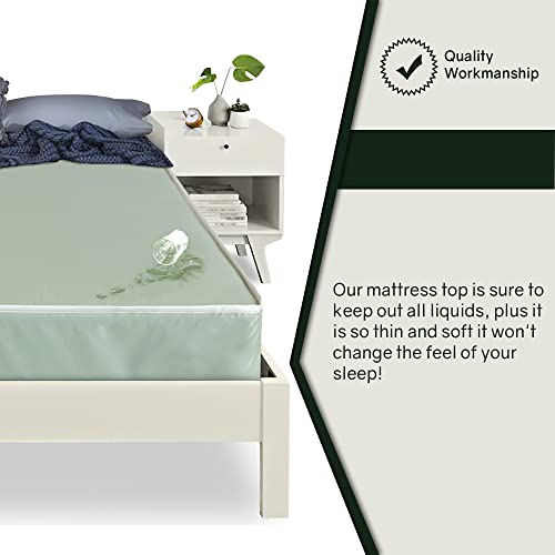 Greaton, 5-Inch Medium Firm Water-Resistance Foam Vinyl Mattress, Easy to Clean, Comfortable & Noise Free, Twin, Green