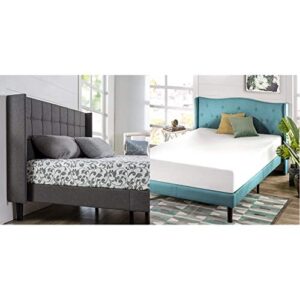zinus dori upholstered platform bed frame, full & 10 inch green tea memory foam mattress/certipur-us certified/bed-in-a-box/pressure relieving, full