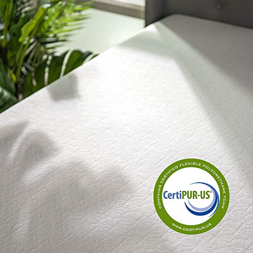 ZINUS Dori Upholstered Platform Bed Frame, Full & 10 Inch Green Tea Memory Foam Mattress/CertiPUR-US Certified/Bed-in-a-Box/Pressure Relieving, Full