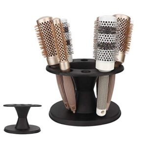hair dryer holder hairdryer holder wall mounted hair brush comb holder display rack hair styling brush stand shelf accessories[black]