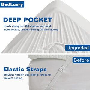 BedLuxury Mattress Topper Memory Foam: 3 Inch Queen Size Gel Colling Mattress Pad Cover with 18'' Deep Pocket for Back Pain Bed Topper with Removable Bamboo Cover Soft & Breathable