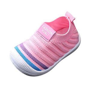 lykmera children cute knitted walking shoes kids boys girls non slip lightweight toddler walking running school shoes (pink, 6-9months)