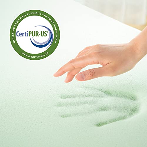 ZINUS 3 Inch Green Tea Memory Foam Mattress Topper / Pressure-Relieving Layers / CertiPUR-US Certified, Full