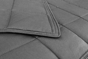 ackbrands 60" x 80" - 15 lb weighted blanket - slate gray - premium cotton with glass beads - double stitched edges - veteran owned