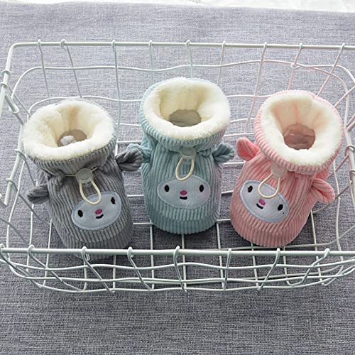 Lykmera Children Floor Boots Toddler Shoes Cotton Shoes Plus Velvet Thick Warm Soft Soles Cute Shoes Snow Boots Shoes (Grey, 6-12 Months)