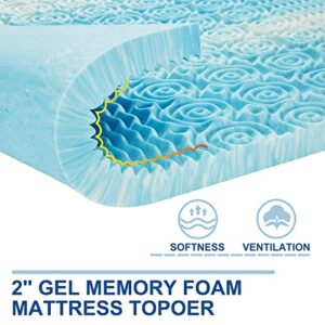 SINWEEK 2 Inch Mattress Topper 5-Zone Memory Foam Mattress Topper Pressure Relieve Soft Mattress Pad, CertiPUR-US Certified, Twin Size