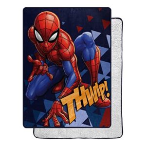 northwest spider-man spidey stance oversized silk touch sherpa throw blanket, 60" x 80"