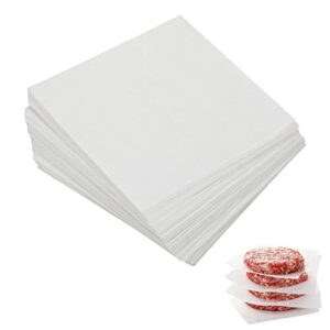 parchment paper squares, 4x4 inch, set of 300, small hamburger patty paper/nonstick precut square baking parchment for separating small burger patty, cookies & other foods, or baking & candy wrapper