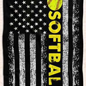 Softball Blankets for Adults Softball American Flag Fluffy Throw Blanket Fall Flannel Blanket for Kid Decor Plush Fleece Blanket Softball Theme for Couch Living Room Bedroom Sofa