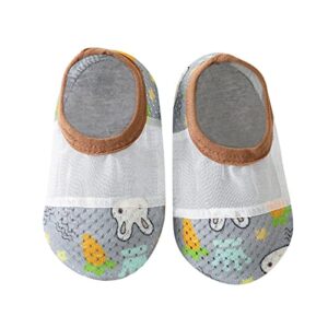 lykmera infant boys girls animal prints cartoon socks breathable mesh the floor barefoot socks non slip running shoes (grey, 18 months)
