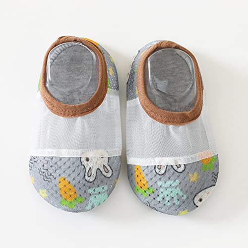 Lykmera Infant Boys Girls Animal Prints Cartoon Socks Breathable Mesh The Floor Barefoot Socks Non Slip Running Shoes (Grey, 18 Months)