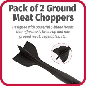 GoodCook High-Temp Nylon 5-Blade Head 10" Hamburger Ground Meat Choppers Pack of 2, Black