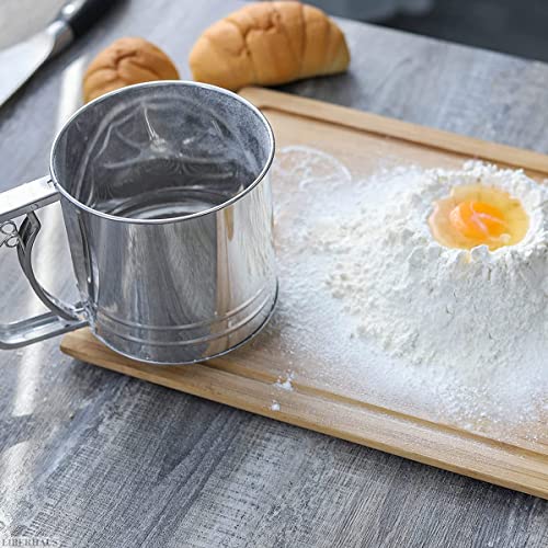 5 Cup Flour Sifter Stainless Steel Sifter Fine Mesh Flour Sifter Sieve - Powder Sugar Sifter for Baking Small - Powdered Sugar Sifter for Baking Sifter Strainer Large Flour Sifter for Baking Fine Mesh