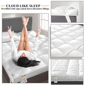 Extra Thick Mattress Topper King for Back Pain & Cloud-Like Sleep, Soft & Plush Mattress Pillow Top Bed Topper for Firm Mattress, Cooling Overfilled 1400GSM Mattress Pad, Fit to 6”-22” Mattress