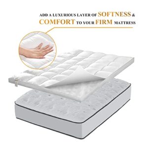 Extra Thick Mattress Topper King for Back Pain & Cloud-Like Sleep, Soft & Plush Mattress Pillow Top Bed Topper for Firm Mattress, Cooling Overfilled 1400GSM Mattress Pad, Fit to 6”-22” Mattress