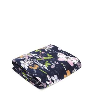 vera bradley women's packable fleece blanket, bloom boom navy, one size