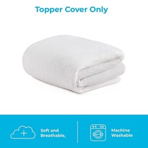 Linenspa 2 Inch Mattress Topper -Cover Twin –Cover Only –Machine Washable – Breathable – Non Slip –Cover for Mattress Topper with Zipper – Topper -Cover Only