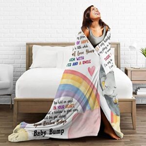 Personalized Hi Mommy & Daddy Elephant & Rainbow Blanket Gift for First Time Mommy First Time Dad