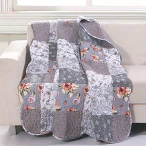 barefoot bungalow giulia throw blanket, 50x60-inch, gray