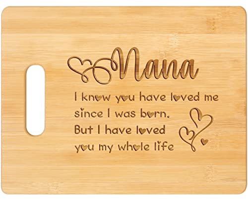 Nana Gifts, Nana Mothers Day Gift, Nana Gifts from Grandkids - Personalized Cutting Board, Nana Birthday Gifts, Nana Kitchen Gifts for Mothers Day Christmas (8.5 x 11 inch)