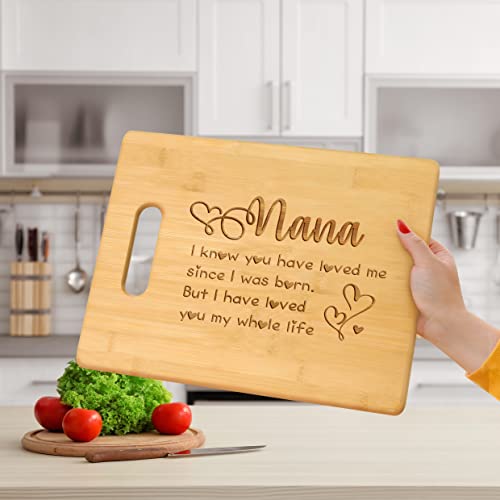 Nana Gifts, Nana Mothers Day Gift, Nana Gifts from Grandkids - Personalized Cutting Board, Nana Birthday Gifts, Nana Kitchen Gifts for Mothers Day Christmas (8.5 x 11 inch)