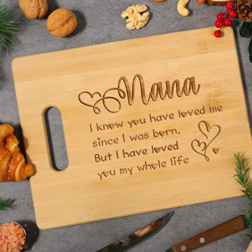 Nana Gifts, Nana Mothers Day Gift, Nana Gifts from Grandkids - Personalized Cutting Board, Nana Birthday Gifts, Nana Kitchen Gifts for Mothers Day Christmas (8.5 x 11 inch)