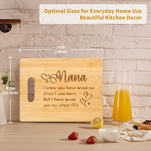 Nana Gifts, Nana Mothers Day Gift, Nana Gifts from Grandkids - Personalized Cutting Board, Nana Birthday Gifts, Nana Kitchen Gifts for Mothers Day Christmas (8.5 x 11 inch)