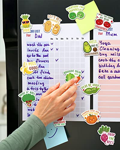 16PCS Funny Fridge Magnets Veggie and Fruit Puns Cute Magnets Vegetables Refrigerator Magnets Vegan Decorative Magnets Fun Magnets for Fridge Office School Whiteboard Magnet Stickers for Adult