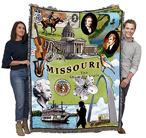 Pure Country Weavers State of Missouri Blanket - Gift Tapestry Throw Woven from Cotton - Made in The USA (72x54)