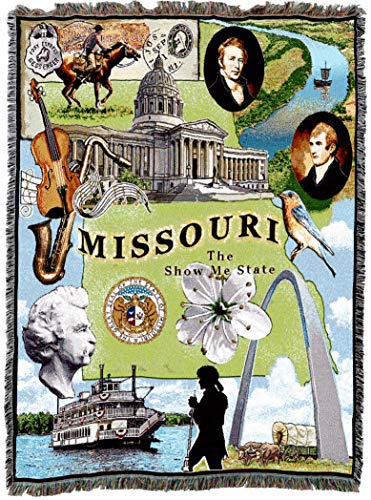 Pure Country Weavers State of Missouri Blanket - Gift Tapestry Throw Woven from Cotton - Made in The USA (72x54)