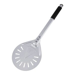 tc logo 7” pizza turning peel & paddle, oven accessories with aluminum plate and rubber handle tool use for bread peel, pastry dough cake spatula for christmas, and new year party