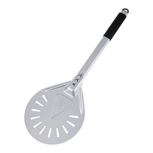 TC Logo 7” Pizza Turning Peel & Paddle, Oven Accessories with Aluminum Plate and Rubber Handle Tool use for Bread Peel, Pastry Dough Cake Spatula for Christmas, and New year Party