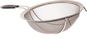 livefresh large stainless steel fine mesh strainer with reinforced frame and sturdy rubber handle grip - designed for chefs and commercial kitchens & perfect for your home - 9 inch / 23 cm diameter