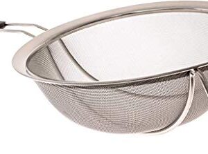 LiveFresh Large Stainless Steel Fine Mesh Strainer with Reinforced Frame and Sturdy Rubber Handle Grip - Designed for Chefs and Commercial Kitchens & Perfect for Your Home - 9 Inch / 23 cm Diameter