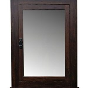 D&E Wood Craft Cabinets 24W x 33H Rustic Mission Recessed Medicine Cabinet/Dark Finish