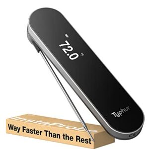 Typhur InstaProbe, No.1 Fastest (Less Than .75 Second) Meat Thermometer Digital, Instant Read Thermometer with OLED Display, IP67 Waterproof Food Thermometer for Cooking, Smoker, BBQ, Grill