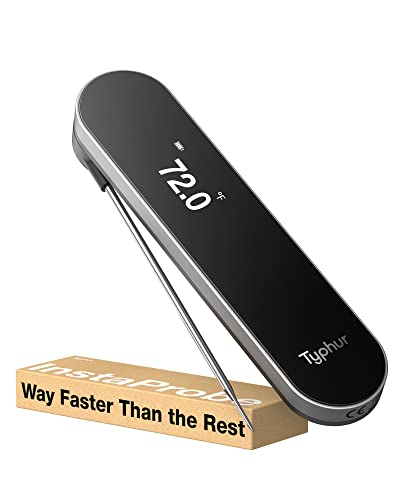 Typhur InstaProbe, No.1 Fastest (Less Than .75 Second) Meat Thermometer Digital, Instant Read Thermometer with OLED Display, IP67 Waterproof Food Thermometer for Cooking, Smoker, BBQ, Grill