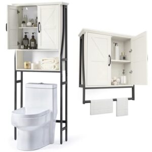 mxarltr over the toilet storage cabinet, over toilet bathroom organizer with barn doors above toilet storage cabinet