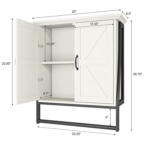 MXARLTR Over The Toilet Storage Cabinet, Over Toilet Bathroom Organizer with Barn Doors Above Toilet Storage Cabinet