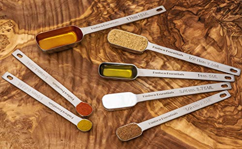 Hudson Essentials Stainless Steel Measuring Spoons Set for Dry or Liquid - Fits in Spice Jars - Set of 7