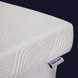 fairyland 3 inch memory foam mattress topper queen size, cooling relieving mattress pad for bed with bamboo fiber cover
