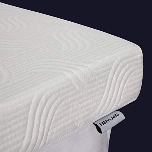 FAIRYLAND 3 Inch Memory Foam Mattress Topper Queen Size, Cooling Relieving Mattress Pad for Bed with Bamboo Fiber Cover