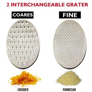 Cheese Grater Citrus Lemon Zester with Food Storage Container & Lid - Perfect For Hard Parmesan Or Soft Cheddar Cheeses, Ginger, Vegetables, Butter, Chocolate & Nutmeg (Black)