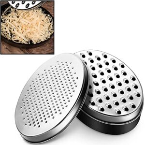 Cheese Grater Citrus Lemon Zester with Food Storage Container & Lid - Perfect For Hard Parmesan Or Soft Cheddar Cheeses, Ginger, Vegetables, Butter, Chocolate & Nutmeg (Black)