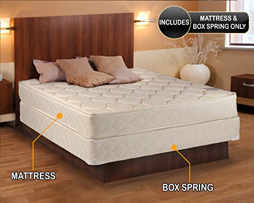 Comfort Classic Gentle Firm (Queen 60"x80"x9") Mattress and Box Spring Set - Fully Assembled, Orthopedic - Quality Long Lasting and 1 Sided by Dream Solutions USA