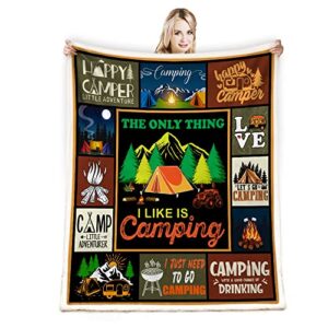 juirnost camping gifts camping blankets best gifts for rv owners happy camper blanket gifts for camping campfire blanket camper throw blanket camper gifts camping lovers gift ideas for men or woman