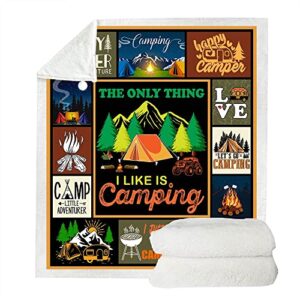 Juirnost Camping Gifts Camping Blankets Best Gifts for Rv Owners Happy Camper Blanket Gifts for Camping Campfire Blanket Camper Throw Blanket Camper Gifts Camping Lovers Gift Ideas for Men or Woman