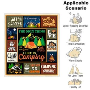 Juirnost Camping Gifts Camping Blankets Best Gifts for Rv Owners Happy Camper Blanket Gifts for Camping Campfire Blanket Camper Throw Blanket Camper Gifts Camping Lovers Gift Ideas for Men or Woman