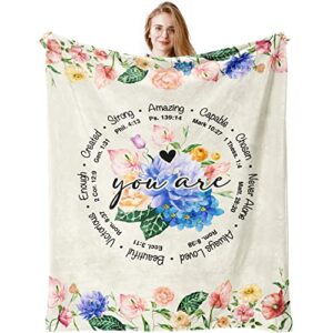 quwogy christian gifts for women, mothers day birthday gifts for women/her/mom/sister friendship blanket 60"x50", happy birthday decorations women, bday gift for women unique, best birthday gift ideas